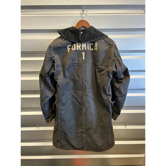 50's Vintage Janesville Fireman Coat Hornbuckle Jacket Black Fire Coat - Picture 2 of 16